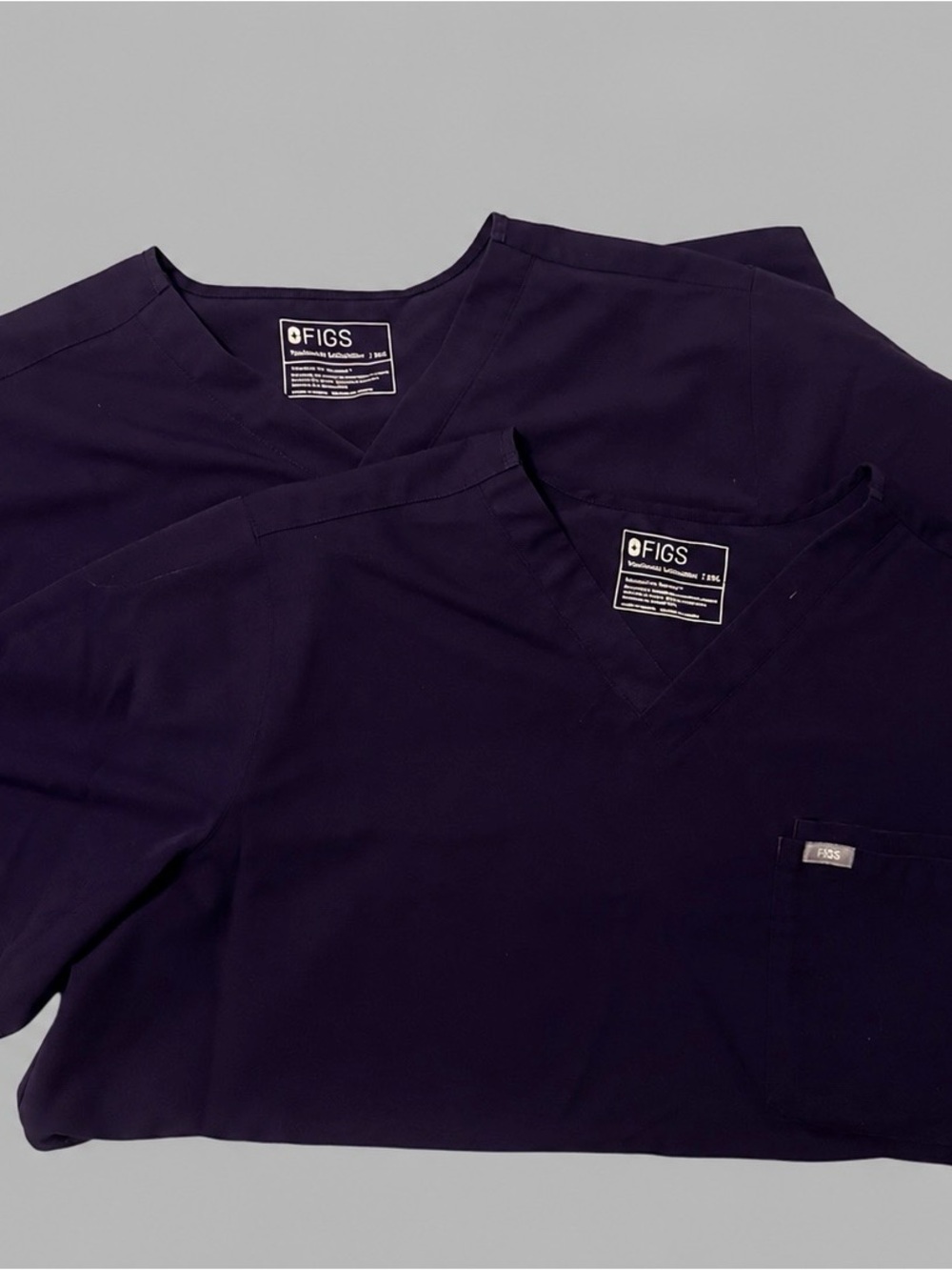 (Set of 2) Figs V-Neck Scrub Tops- Purple Jam